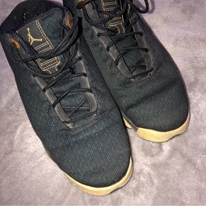 Air Jordan green/ black sneakers, shoes